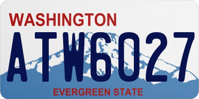 WA license plate ATW6027