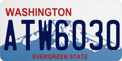 WA license plate ATW6030