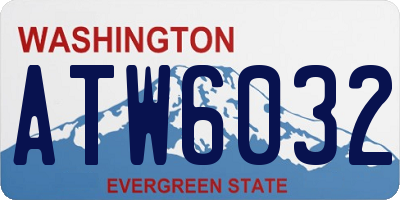 WA license plate ATW6032