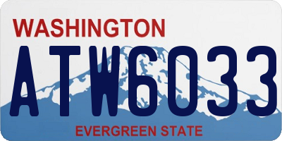 WA license plate ATW6033