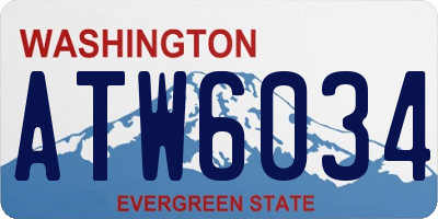 WA license plate ATW6034
