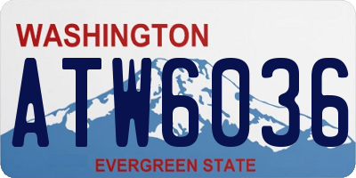 WA license plate ATW6036