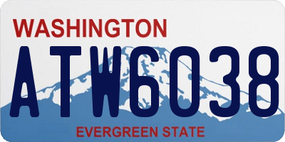 WA license plate ATW6038
