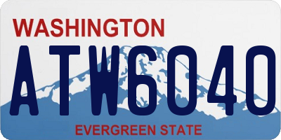 WA license plate ATW6040