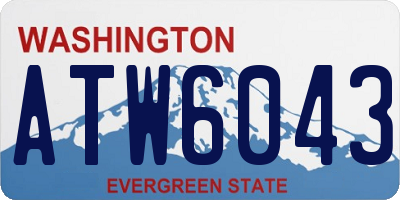 WA license plate ATW6043