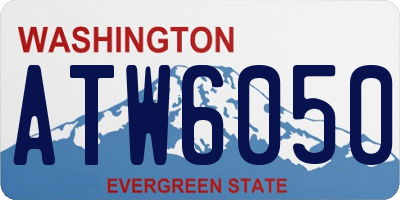 WA license plate ATW6050
