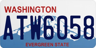 WA license plate ATW6058