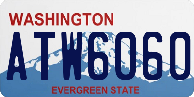 WA license plate ATW6060