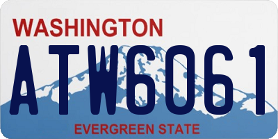 WA license plate ATW6061
