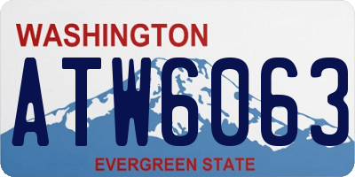 WA license plate ATW6063