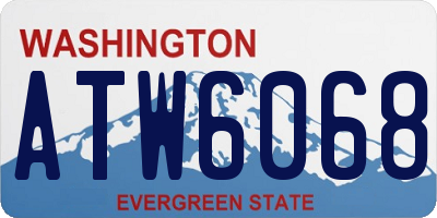 WA license plate ATW6068
