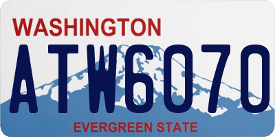 WA license plate ATW6070