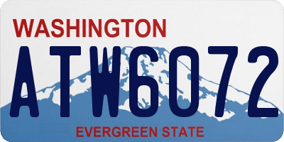 WA license plate ATW6072