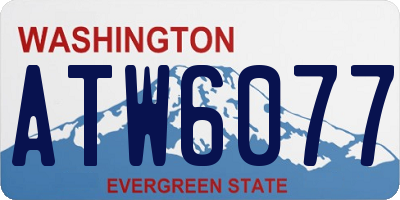 WA license plate ATW6077