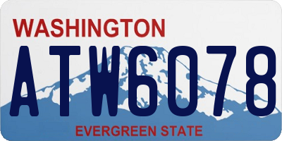 WA license plate ATW6078