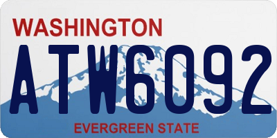WA license plate ATW6092