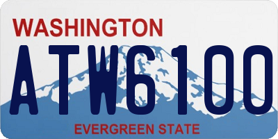 WA license plate ATW6100