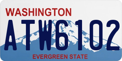 WA license plate ATW6102