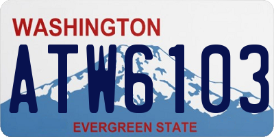 WA license plate ATW6103