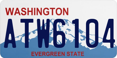 WA license plate ATW6104