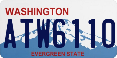 WA license plate ATW6110