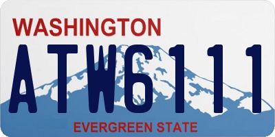 WA license plate ATW6111