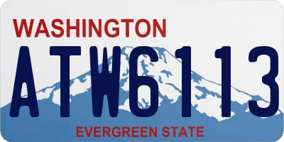 WA license plate ATW6113