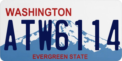 WA license plate ATW6114