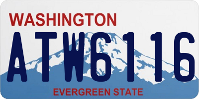 WA license plate ATW6116