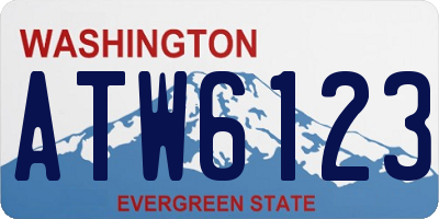WA license plate ATW6123
