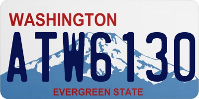 WA license plate ATW6130