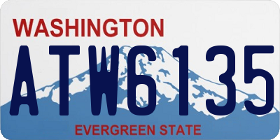 WA license plate ATW6135