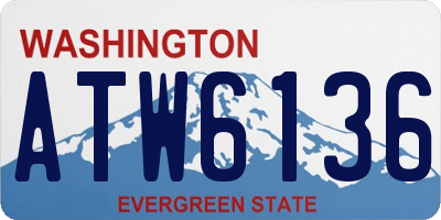 WA license plate ATW6136