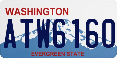 WA license plate ATW6160
