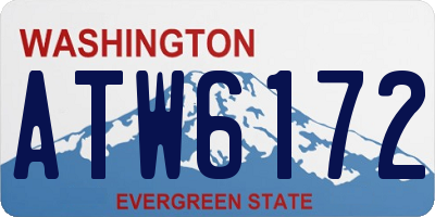 WA license plate ATW6172