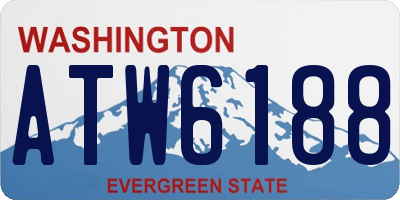 WA license plate ATW6188