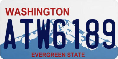 WA license plate ATW6189