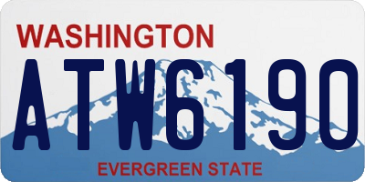 WA license plate ATW6190