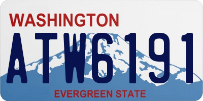 WA license plate ATW6191