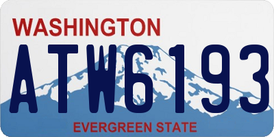 WA license plate ATW6193
