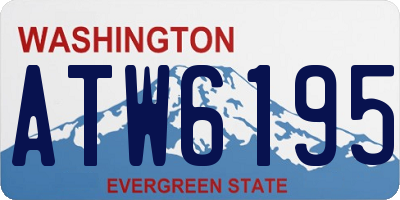 WA license plate ATW6195