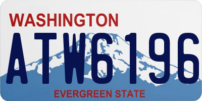 WA license plate ATW6196