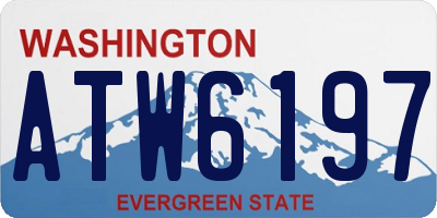 WA license plate ATW6197