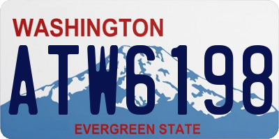 WA license plate ATW6198