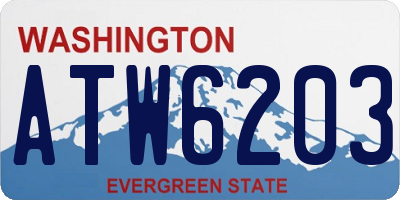 WA license plate ATW6203