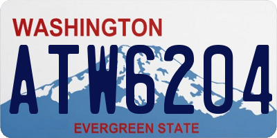 WA license plate ATW6204
