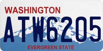 WA license plate ATW6205