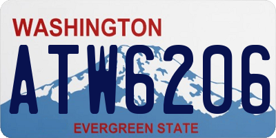 WA license plate ATW6206