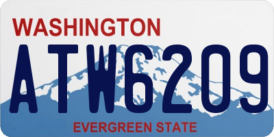 WA license plate ATW6209