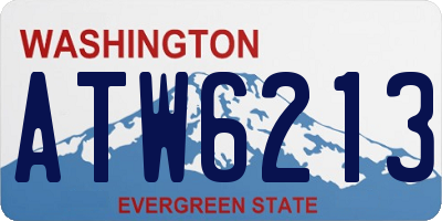 WA license plate ATW6213
